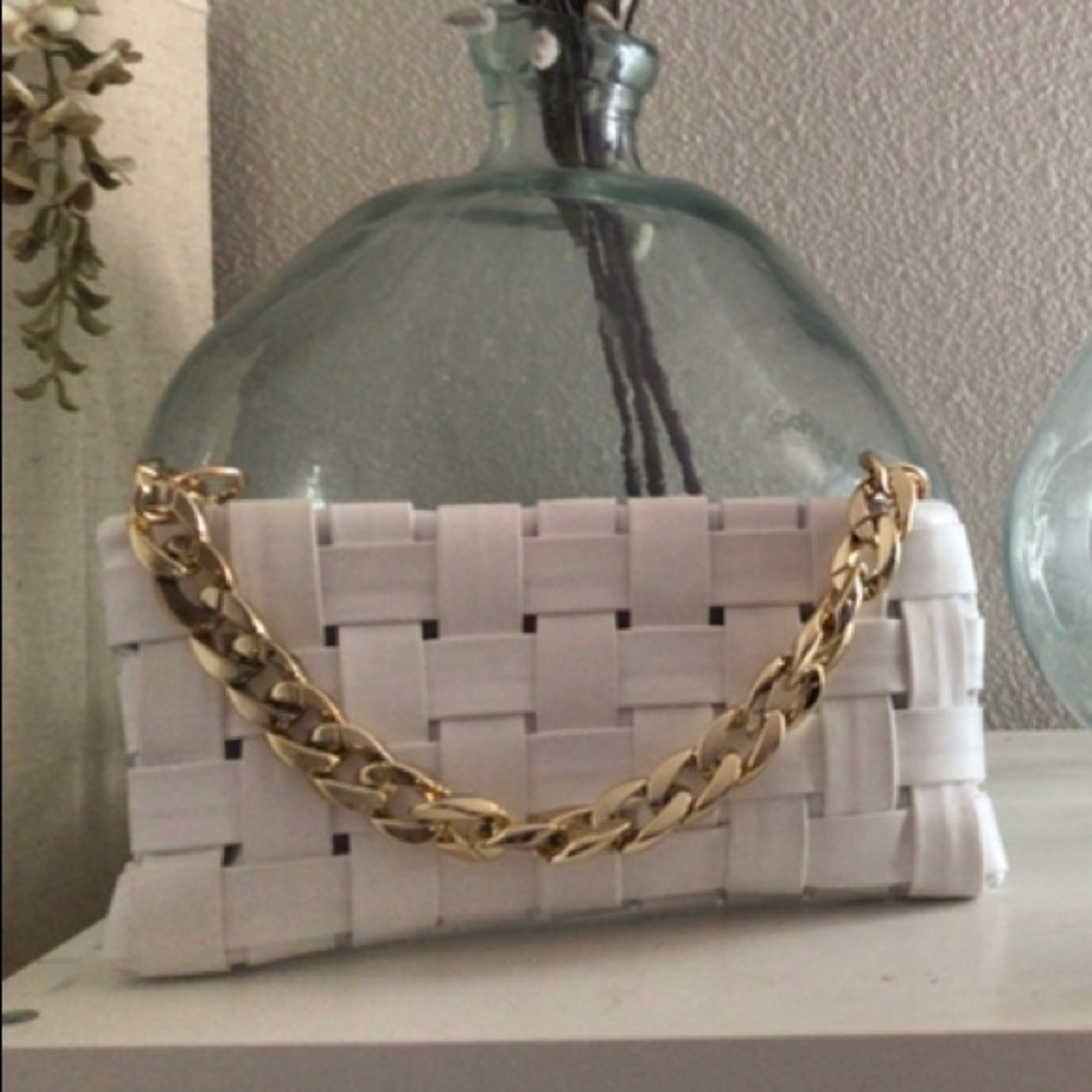 Woven white clutch/purse